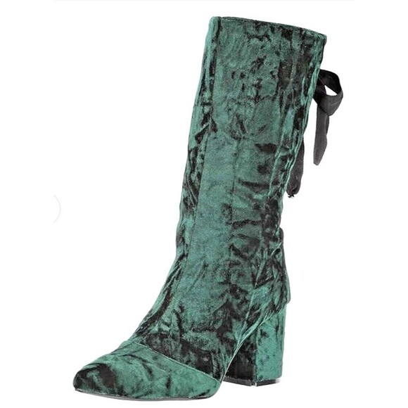 Women green boots Penny love kenny green romantic chic bootie wrap shoes sz 8.5 - Picture 1 of 11